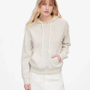 Madewell Heathered knit sweatshirt Hoodie for Women size large ivory NWOT